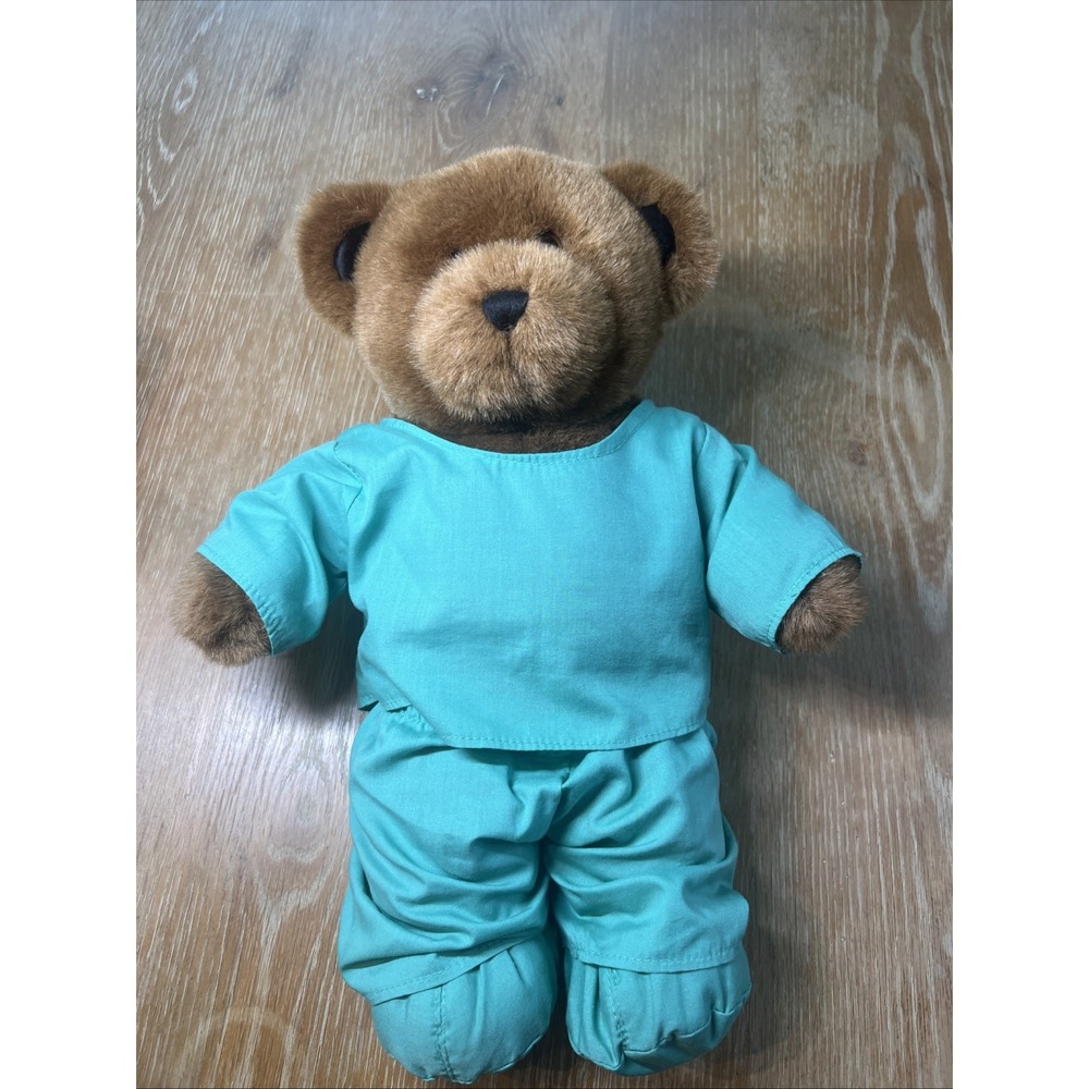 Build A Bear Classic Brown Bear Plush 15" Vintage Scrubs Medical Surgical